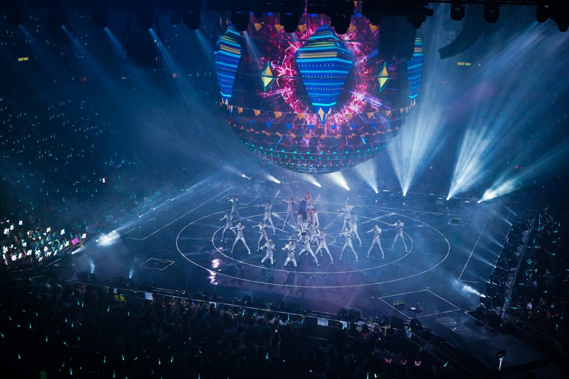 people watching concert during night time
