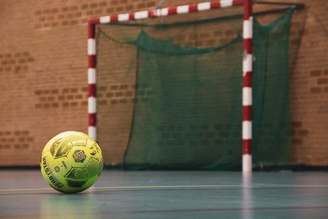 Futsal ball in an indoor soccer hall